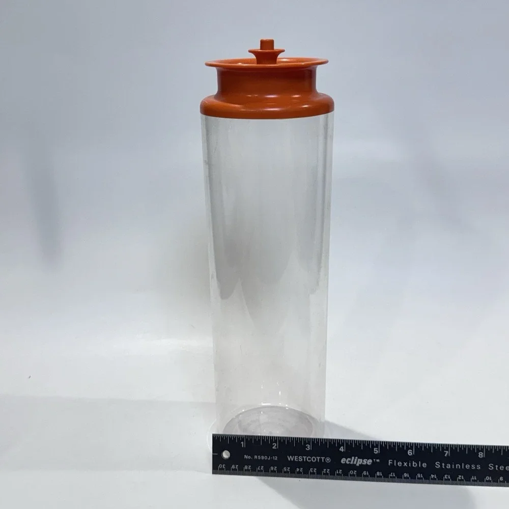 Vintage Tupperware Push & Seal Large Canister Harvest‎ Orange 7 cup No. 1486-2